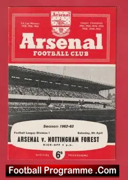 Arsenal v Nottingham Forest 1963 – 1960s