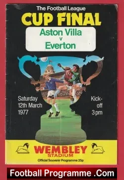 Aston Villa v Everton 1977 – Football League Cup Final Wembley