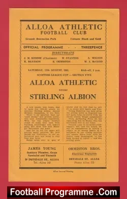 Ayr United v Alloa Athletic 1961 – Scotland