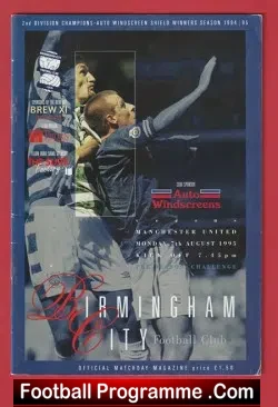 Birmingham City v Manchester United 1995 - Man Utd - football programme