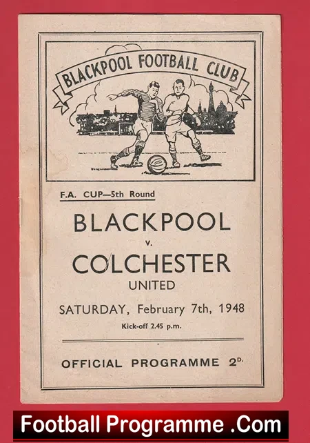 Blackpool v Colchester United 1948 – 1940s Programme