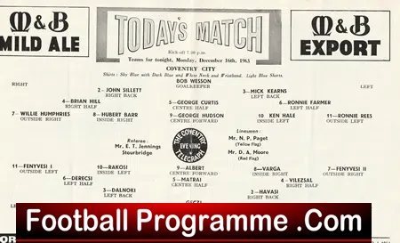 Coventry City v Manchester United 1963