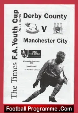 Derby County v Manchester City 2000 - Reserves Match - football programme