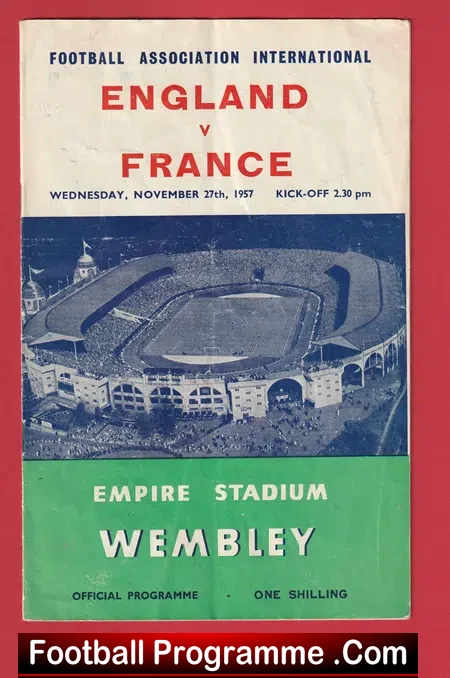 England v France 1957 – Multi SIGNED Inc Duncan Edwards