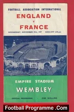 England v France 1957 - Multi SIGNED Inc Duncan Edwards - football programme