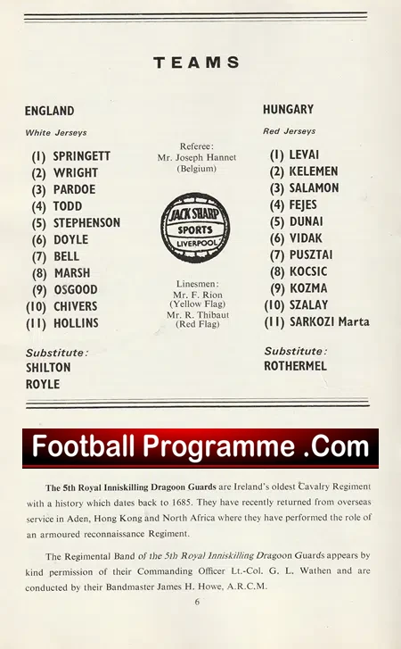 England v Hungary 1968 - Emlyn Hughes - Goodison Park Everton