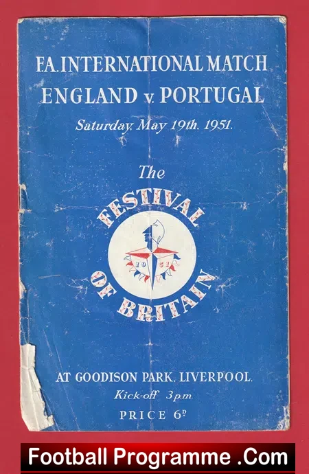 England v Portugal 1951 – Festival Of Britain at Everton