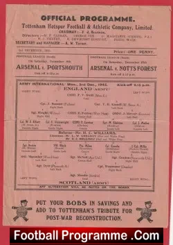 England v Scotland 1945 – Army Football at Tottenham