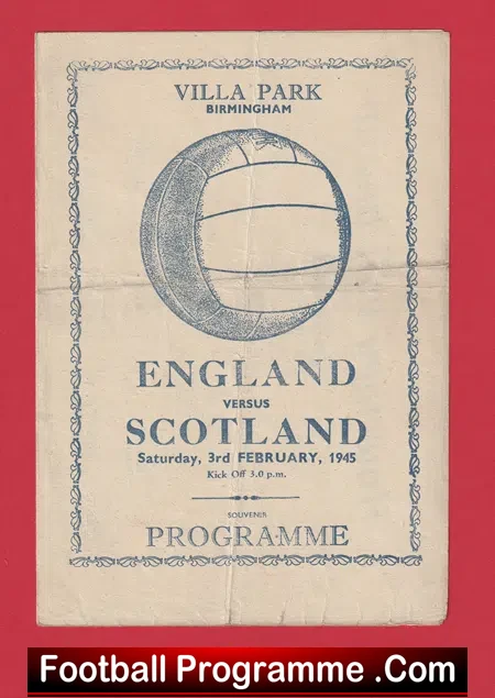 England v Scotland 1945 – Pirate Programme at Villa Park