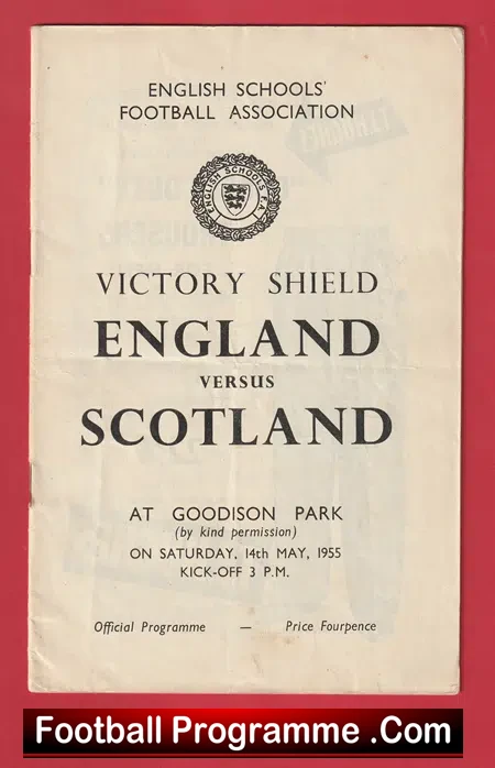 England v Scotland 1955 – School Boys at Everton