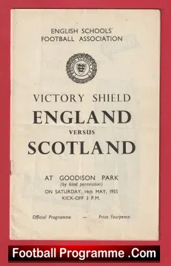 England v Scotland 1955 – School Boys at Everton