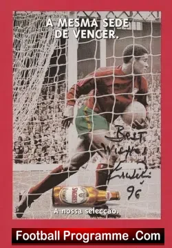 Eusebio Autograph - Eusébio SIGNED Postcard Portugal 1996 - football memorabilia
