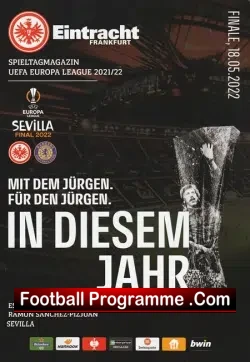 Frankfurt v Glasgow Rangers 2022 - Europa Cup Final Seville GDR - football programme