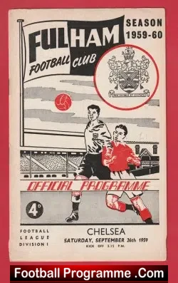 Fulham v Chelsea 1959 - football programme