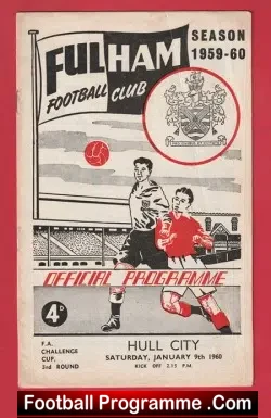 Fulham v Hull City 1960 - football programme