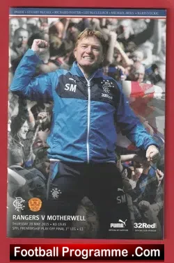 Glasgow Rangers v Motherwell 2015 - Play Of Final + Ticket - football memorabilia