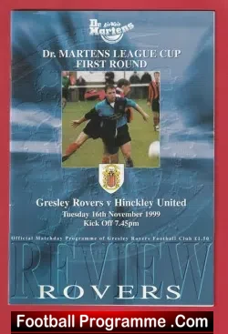 Guiseley Rovers v Hinckley United 1999 - Autographed SIGNED - football programme