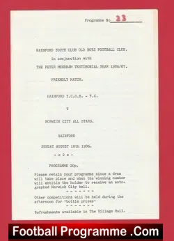Hainford YCOB v Norwich City 1986 – Charity Match P Mendham