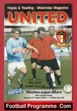 Hayes Yeading United v Weston Super Mare 2007 – First Home Match
