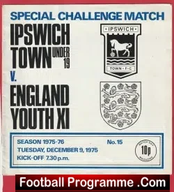 Ipswich Town v England 1975 – Special Challenge Match