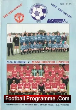 Jimmy Knox Testimonial Benefit Rugby Town v Man Utd 1991 - rugby programme
