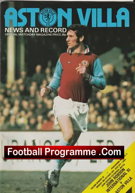 John Robson Testimonial Benefit Match Aston Villa 1978