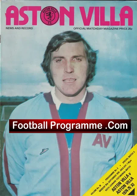 Keith Leonard Testimonial Benefit Match Aston Villa 1978