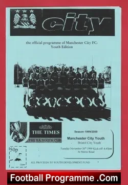 Manchester City v Bristol City 1999 - Youth Match - football programme