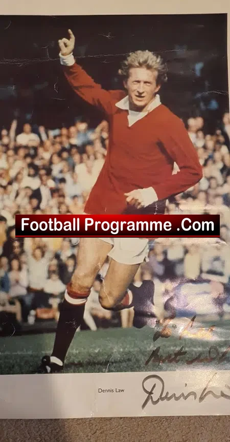 Manchester United Denis Law - Autograph Signed Wall Poster