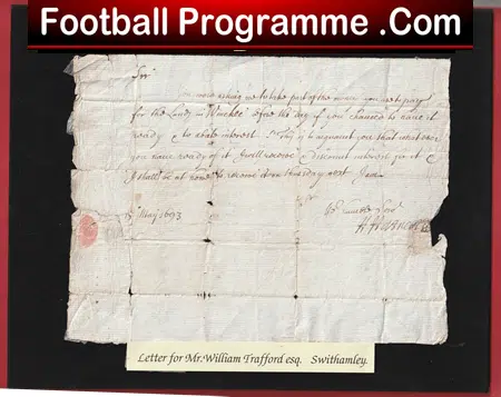 Manchester United Football Club William Trafford Land Owner 1693