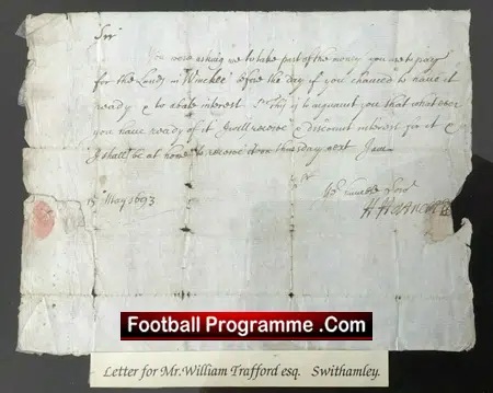 Manchester United Football Club William Trafford Land Owner 1693