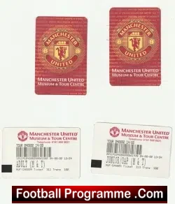 Manchester United Museum Tour Football Tickets 2008 - X 4 - football memorabilia