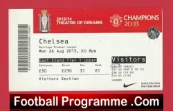 Manchester United v Chelsea 2013 - Football Ticket - football memorabilia