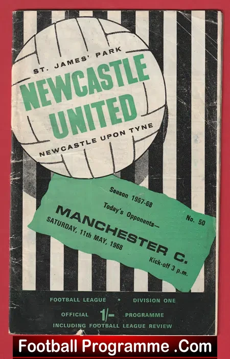 Newcastle United v Manchester City 1968 League Champions Decider