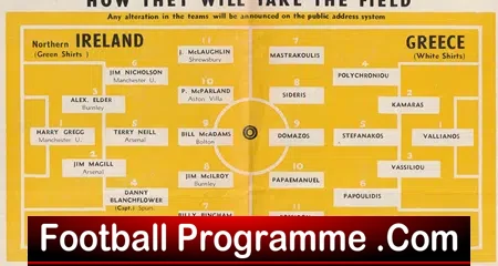 Northern Ireland v Greece 1961 - World Cup Football Match