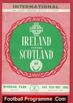 Northern Ireland v Scotland 1963 - Belfast NI International - football programme