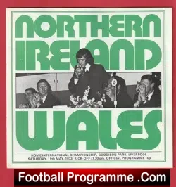 Northern Ireland v Wales 1973 - at Goodison Park Everton - football programme