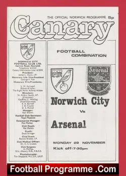 Norwich City v Arsenal 1982 – Football Combination Match