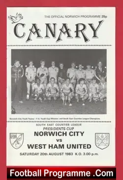 Norwich City v West Ham United 1983 – Presidents Cup