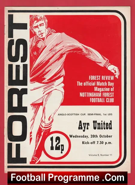 Nottingham Forest v Ayr United 1976 – Anglo Scottish Cup SF