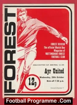 Nottingham Forest v Ayr United 1976 – Anglo Scottish Cup SF