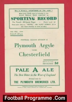 Plymouth Argyle v Chesterfield 1949