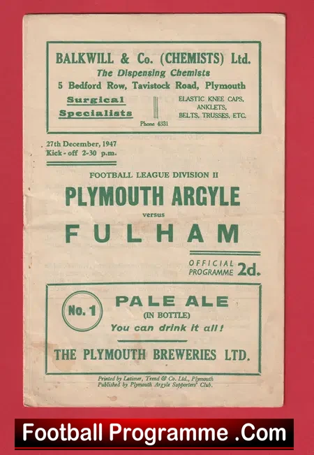 Dulwich Hamlet v London Shipping 1929 – 1920s Football Programme