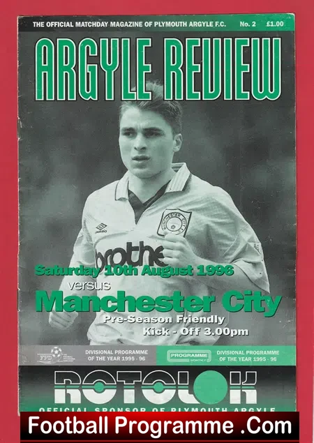 Plymouth Argyle v Manchester City 1996 – Pre Season Friendly
