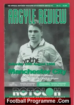 Plymouth Argyle v Manchester City 1996 – Pre Season Friendly