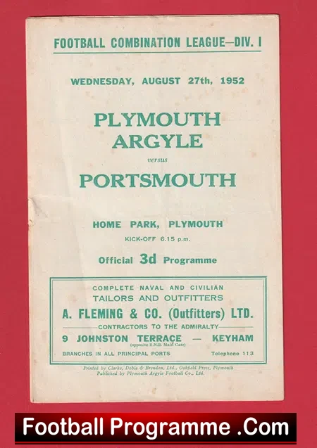 Plymouth Argyle v Portsmouth 1952