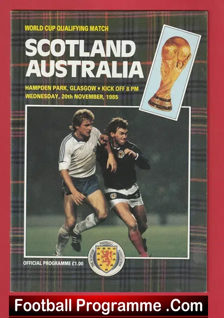 Scotland v Australia 1985 – Hampden Park Alex Ferguson Manager
