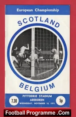 Scotland v Belgium 1971 - Aberdeen - football programme