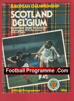 Scotland v Belgium 1979 - Hampden Park - football programme