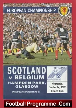 Scotland v Belgium 1987 - Hampden Park - football programme